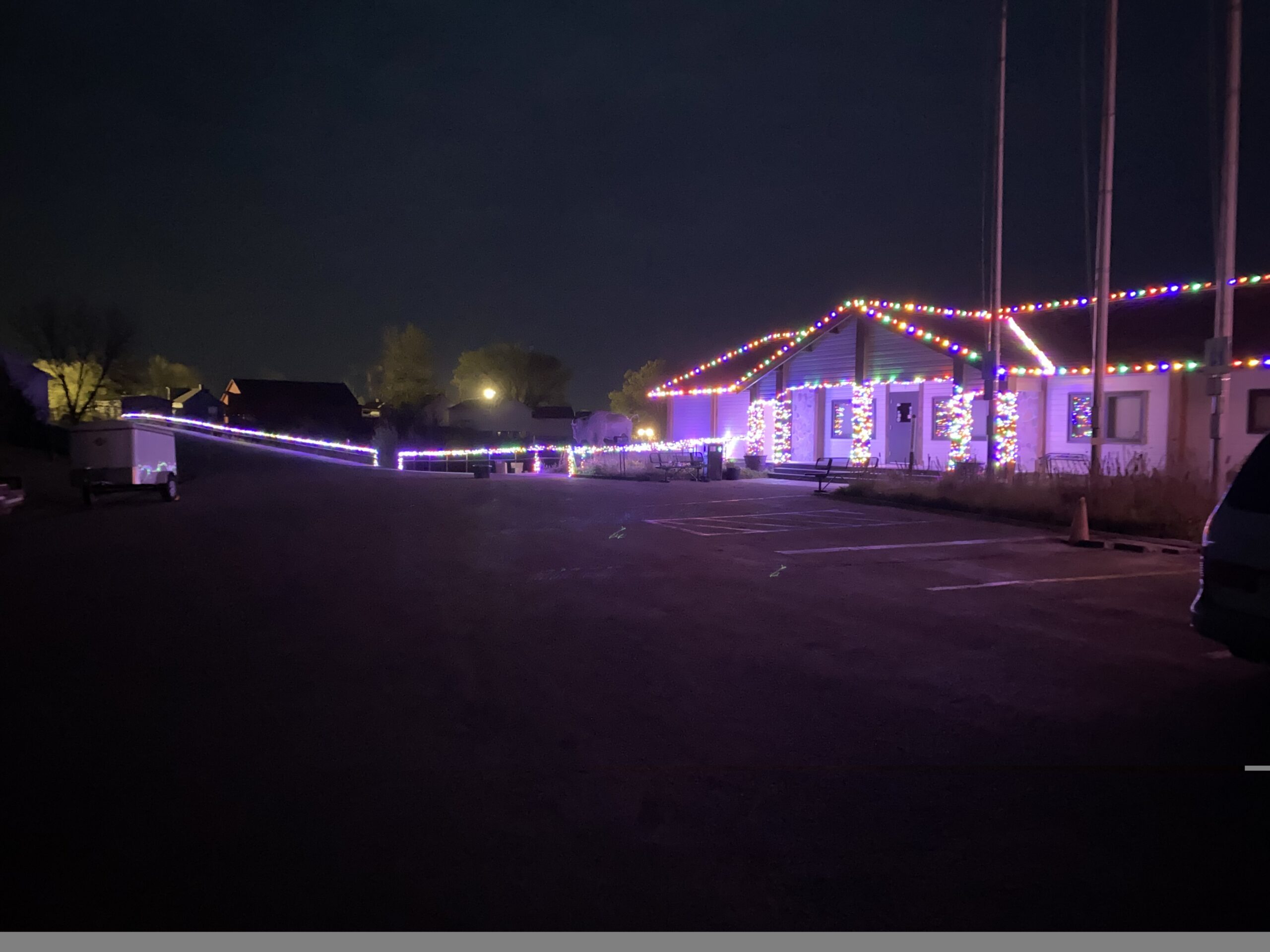 Commercial Christmas light installation in Fargo, ND