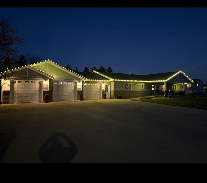 Christmas light installation project in Fargo, ND