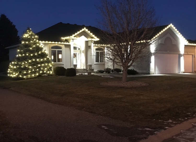 Christmas light installation project in Fargo, ND